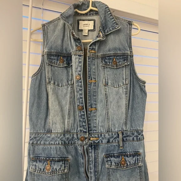 Women|Forever 21 Jean No Stretch Jumpsuit - Picture 3 of 9